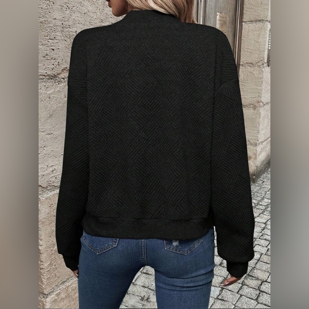 Texture Zip-Up Bomber Jacket - Picture 14 of 16